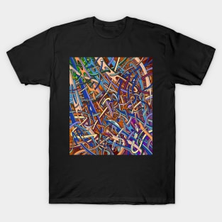 Needle Stack, interactive colorful flowing shapes T-Shirt